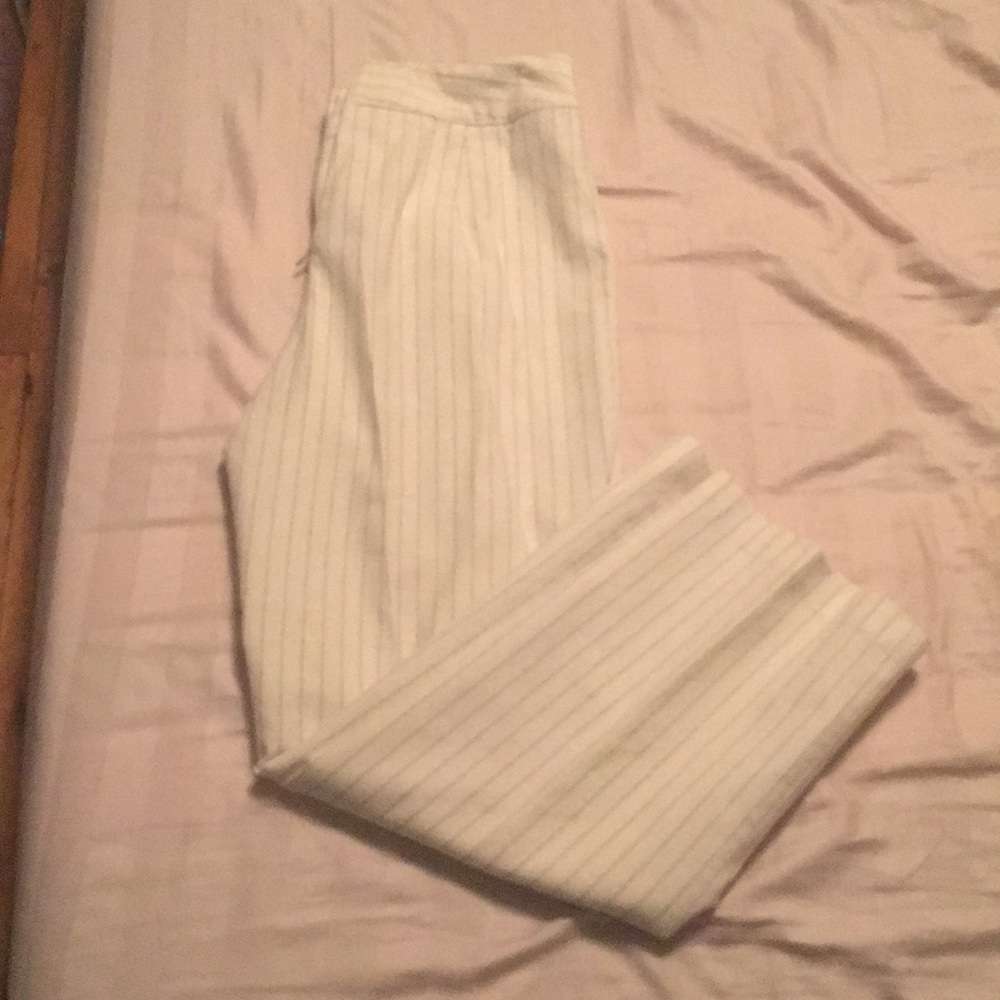 White Pinstripe Pants